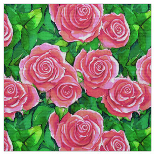 Rosa Watercolor Ro Mönster Tyg