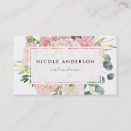  Rosa Watercolor Ro och Hydrangeas Visitkort