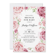 Rosa Watercolor Ro Ram Baby Shower Brunch  