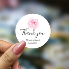Rosa Watercolor Ro Round Sticker Runt Klistermärke