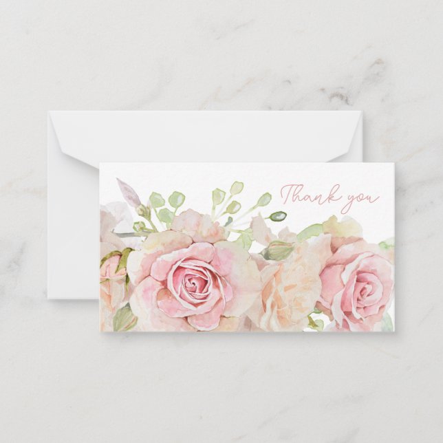 Rosa Watercolor Ro Tack Anteckningskort (Framsida)