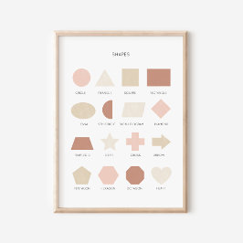 Rosa Watercolor Shapes Classroom Decor Poster