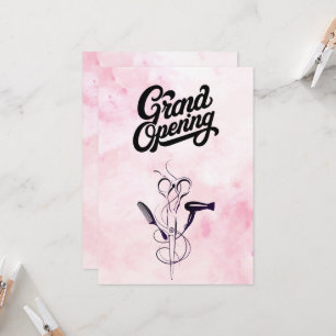 Rosa Watercolor Skönhetssalong Grand Öppning Inbjudningar