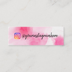 Rosa Watercolor Social Media Mini Affärskort Visitkort