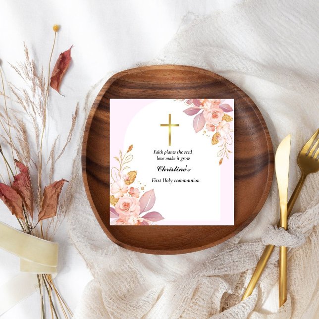 Rosa Watercolor stänk första kommun Pappersservett (Skapare uppladdad)