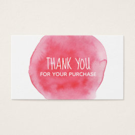Rosa Watercolor Stänk Tack Visitkort