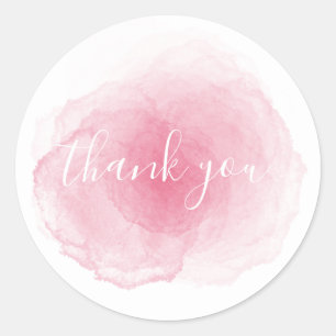 Rosa Watercolor Tack Sticker Runt Klistermärke