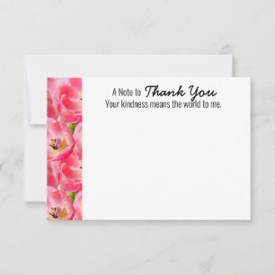 Rosa Watercolor Tulip Tack - platta kort