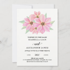 Rosa Watercolor Tulips bröllopsinbjudan Inbjudningar