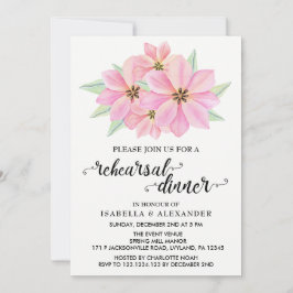 Rosa Watercolor Tulips Rehearsal Middagsinbjudan Inbjudningar