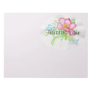 Rosa Watercolor Vild Ro Mini Blommigt Bouquet TY Anteckningsblock