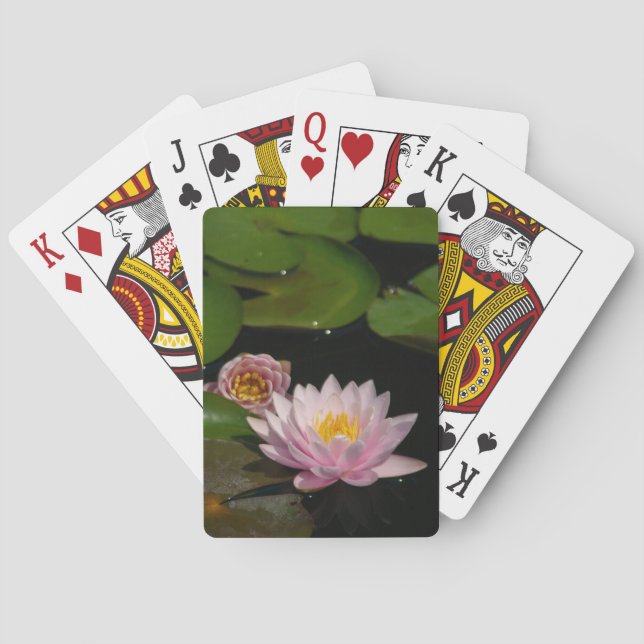 Rosa Waterlilies Lotus uppspelningskort Spel Kort (Baksidan)