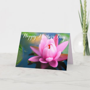 Rosa Waterlily Lycklig Mors dag-hälsningskort Kort