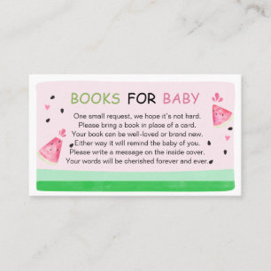 Rosa Watermelon Baby Shower Bokar för Baby Visitkort