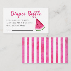 Rosa Watermelon Baby Shower Diaper Raffle Biljett Tilläggskort