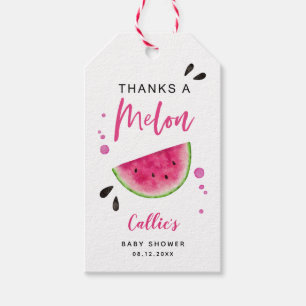 Rosa Watermelon Baby Shower Presentetikett