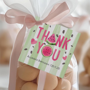 Rosa Watermelon, Cute Summer Birthday Tack Gåvor Etiketter