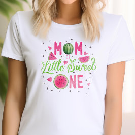 rosa Watermelon frukt 1:a födelsedag, mamma T Shirt