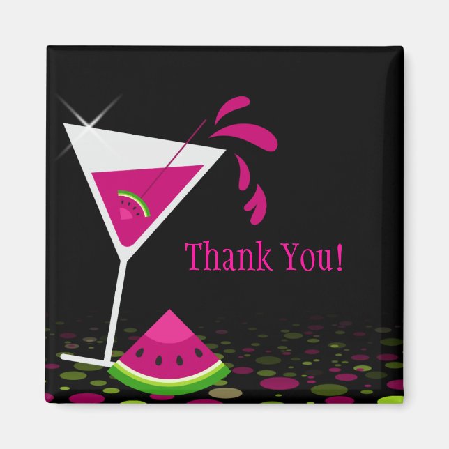 Rosa Watermelon Martini Tack Magnet (Framsidan)