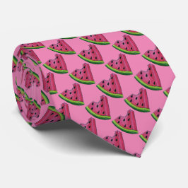 Rosa Watermelon Melon Wedge Fruit Print Foodie Tie Slips