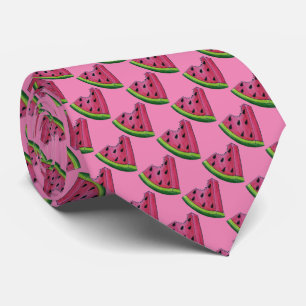 Rosa Watermelon Melon Wedge Fruit Print Foodie Tie Slips