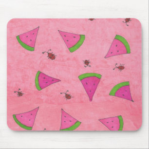 Rosa Watermelon och Nyckelpigor Musmatta