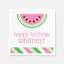 Rosa Watermelon Rand Personlig Party Napkins