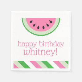 Rosa Watermelon Rand Personlig Party Napkins Pappersservett