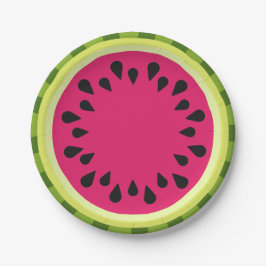 Rosa Watermelon Segment Papprare Tallrikar