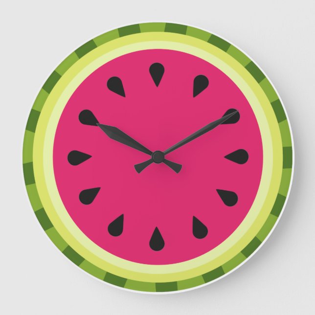 Rosa Watermelon Segment Wall Clock Stor Klocka (Framsida)