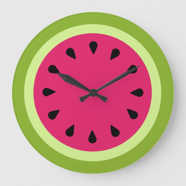 Rosa Watermelon Segment Wall Clock Stor Klocka (Framsida)