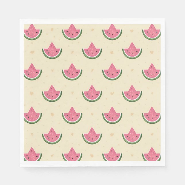Rosa Watermelon Summer Luncheon Napkins - 50 cent Pappersservett (Framsidan)