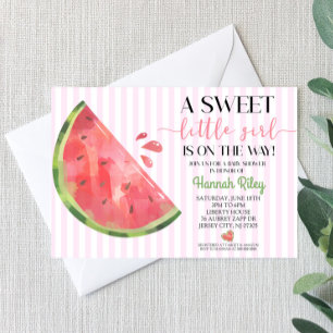 Rosa Watermelon Theter Baby Shower-inbjudan Inbjudningar