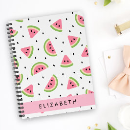 Rosa Watermelons, Watermelon Seeds, ditt namn Anteckningsbok