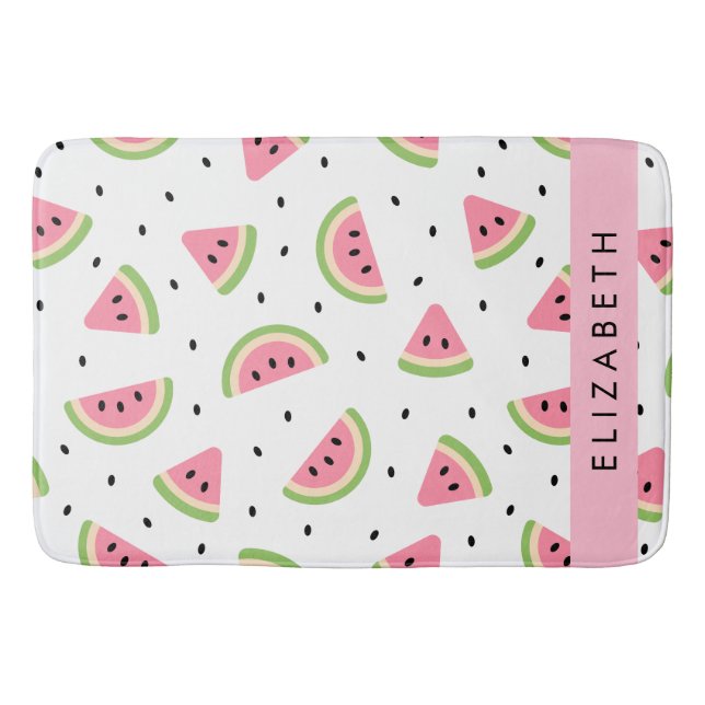 Rosa Watermelons, Watermelon Seeds, ditt namn Badrumsmatta (Framsidan)