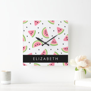 Rosa Watermelons, Watermelon Seeds, ditt namn Fyrkantig Klocka