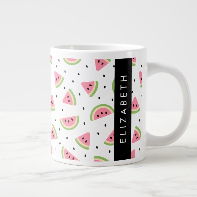 Rosa Watermelons, Watermelon Seeds, ditt namn Jumbo Mugg (Höger)