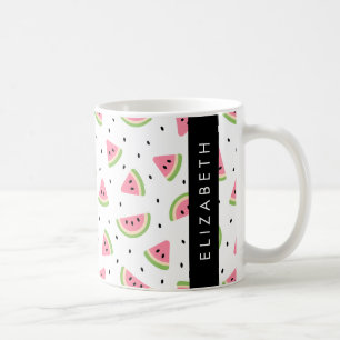 Rosa Watermelons, Watermelon Seeds, ditt namn Kaffemugg