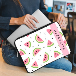 Rosa Watermelons, Watermelon Seeds, ditt namn Laptop Fodral