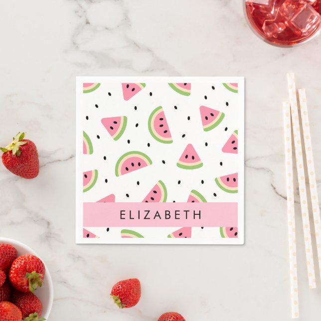 Rosa Watermelons, Watermelon Seeds, ditt namn Pappersservett (Insitu)