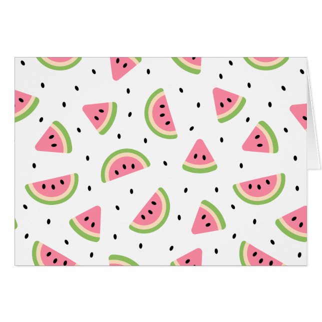 Rosa Watermelons, Watermelon Seeds, Summer Mönster Hälsningskort (Framsidan Horizontal)