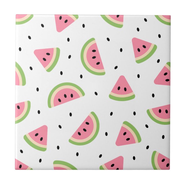 Rosa Watermelons, Watermelon Seeds, Summer Mönster Kakelplatta (Framsidan)