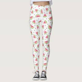 Rosa Watermelons, Watermelon Seeds, Summer Mönster Leggings