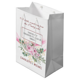 Rosa Wave & Blommigt Bröllop Gift Bag