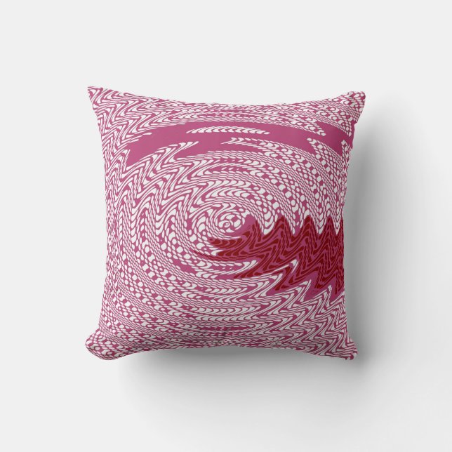 Rosa Wave Funky Art Design Abstrakt Pillow Kudde (Framsida)