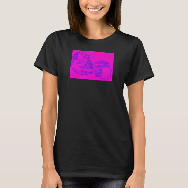 rosa wave sjöjungfru T-Shirt (Framsida)