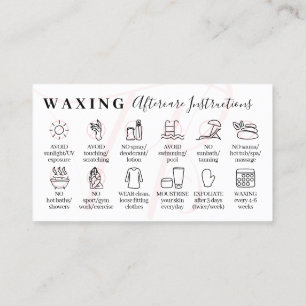 Rosa Waxing after-care tolv rådgivningsinstruktion Visitkort