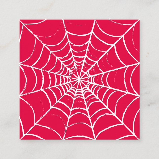 Rosa Webben Fyrkantigt Visitkort (Framsida)