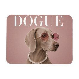 Rosa Weimaraner Hund Covergirl Magnet
