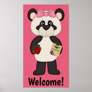 Rosa Welcome School Girl Panda Poster